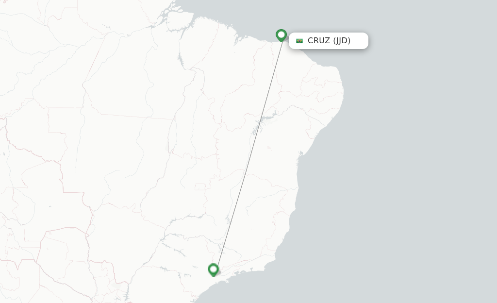 Route map with flights from Cruz with LATAM