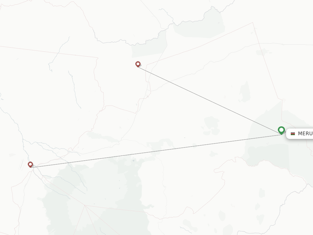 Flights from Meru to Maasai Mara route map