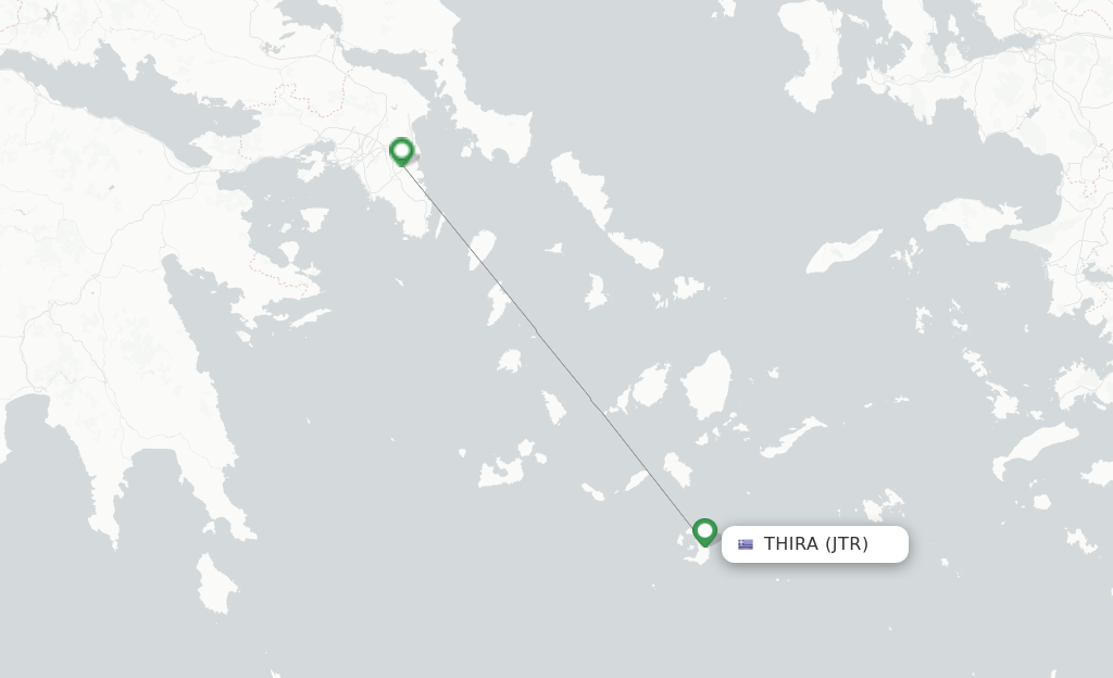 Route map with flights from Thira with Sky Express