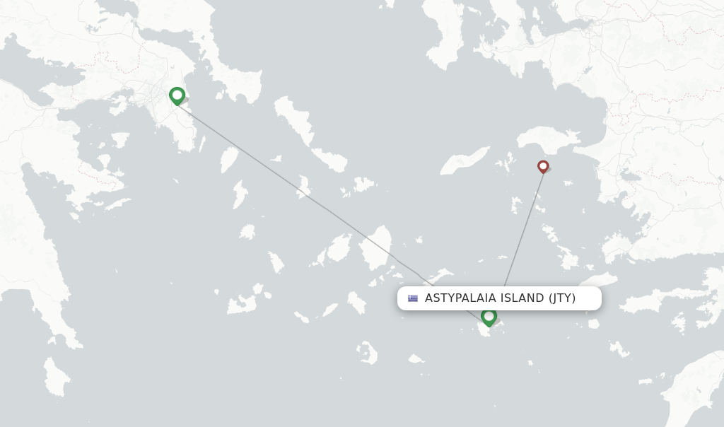 Route map with flights from Astypalaia Island with Sky Express