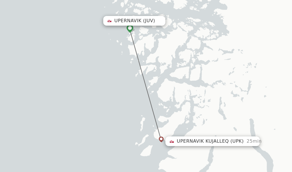 Flights from Upernavik to Upernavik Kujalleq route map