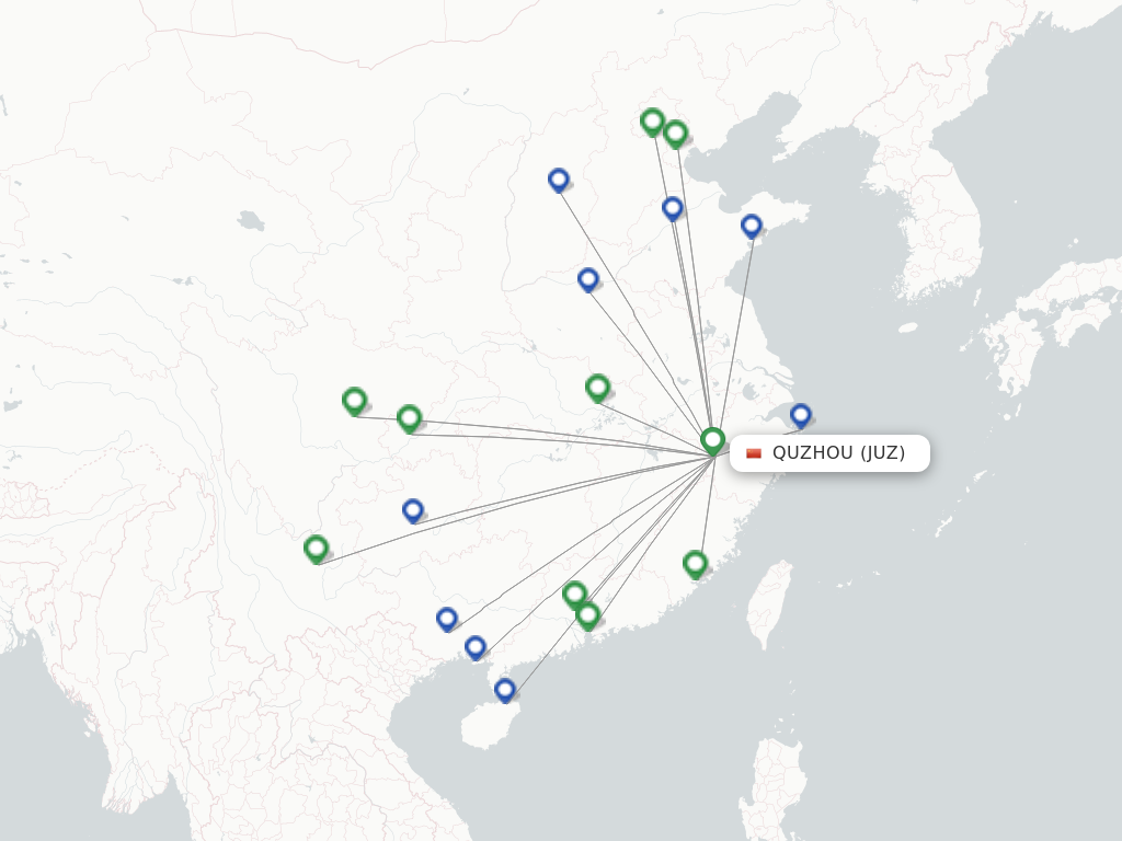 Quzhou, Zhejiang Province JUZ route map