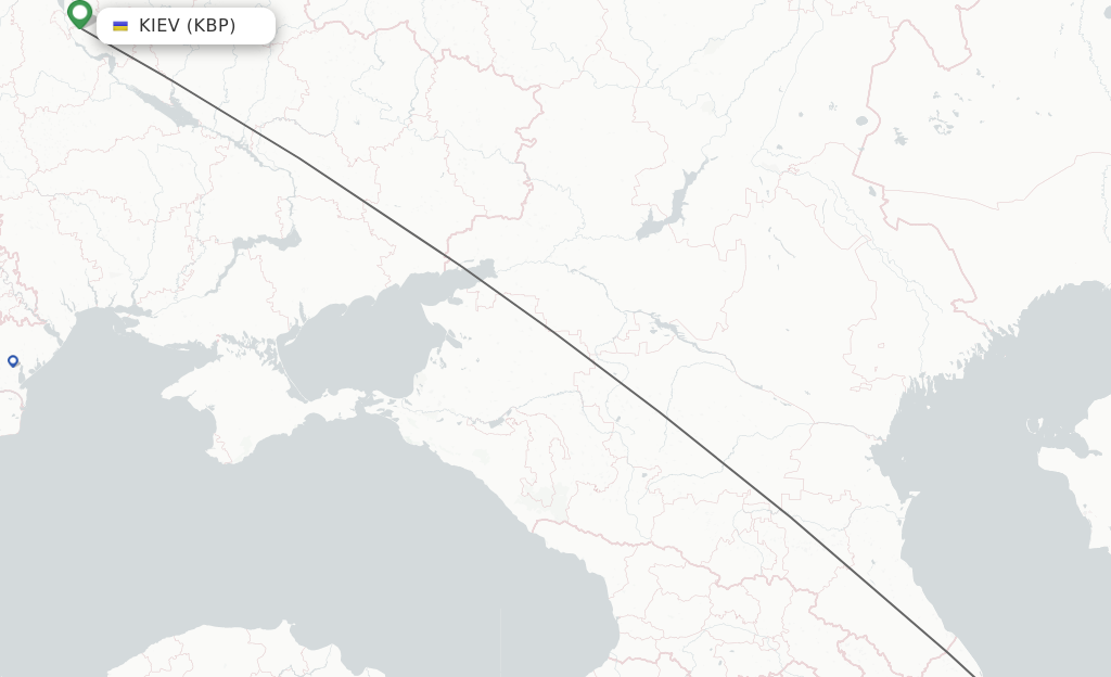 Flights from Kiev/Kyiv to Baku route map