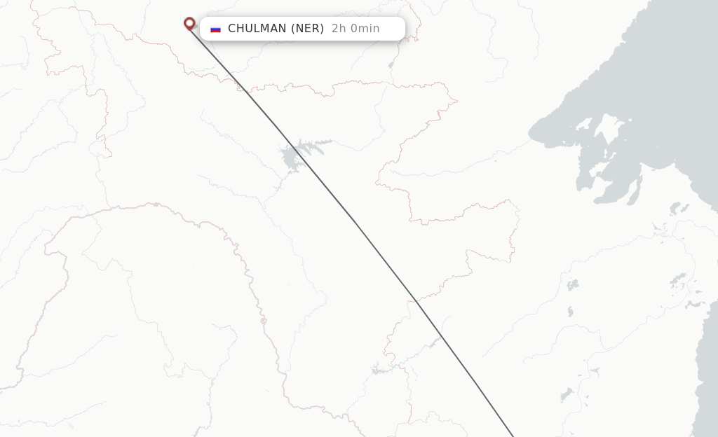 Flights from Khabarovsk to Chulman route map