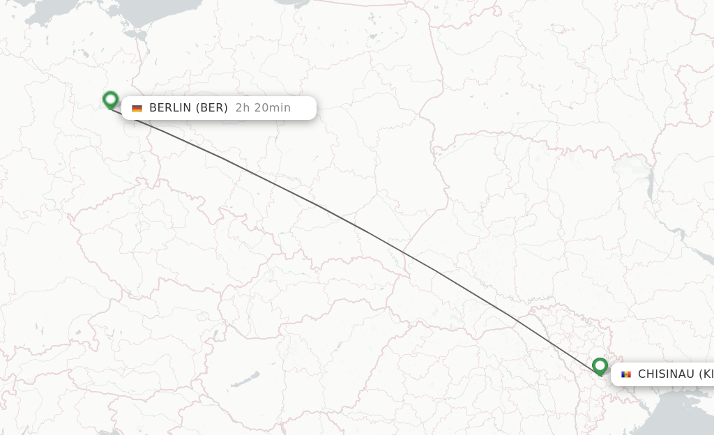 Flights from Chisinau to Berlin route map