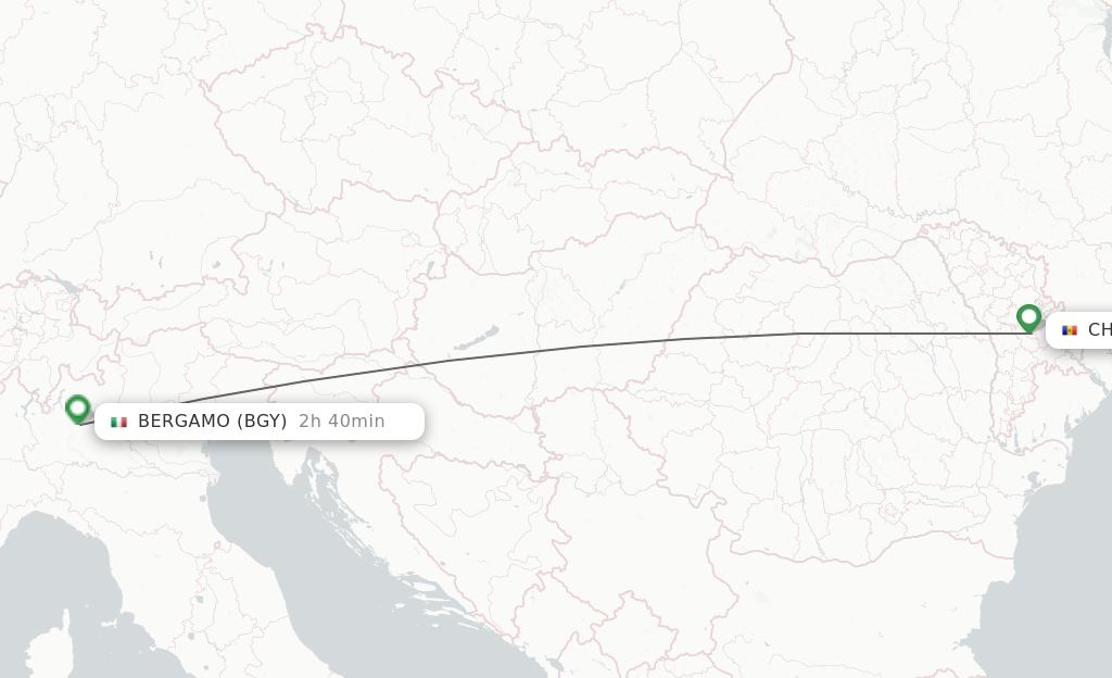 Flights from Chisinau to Bergamo route map