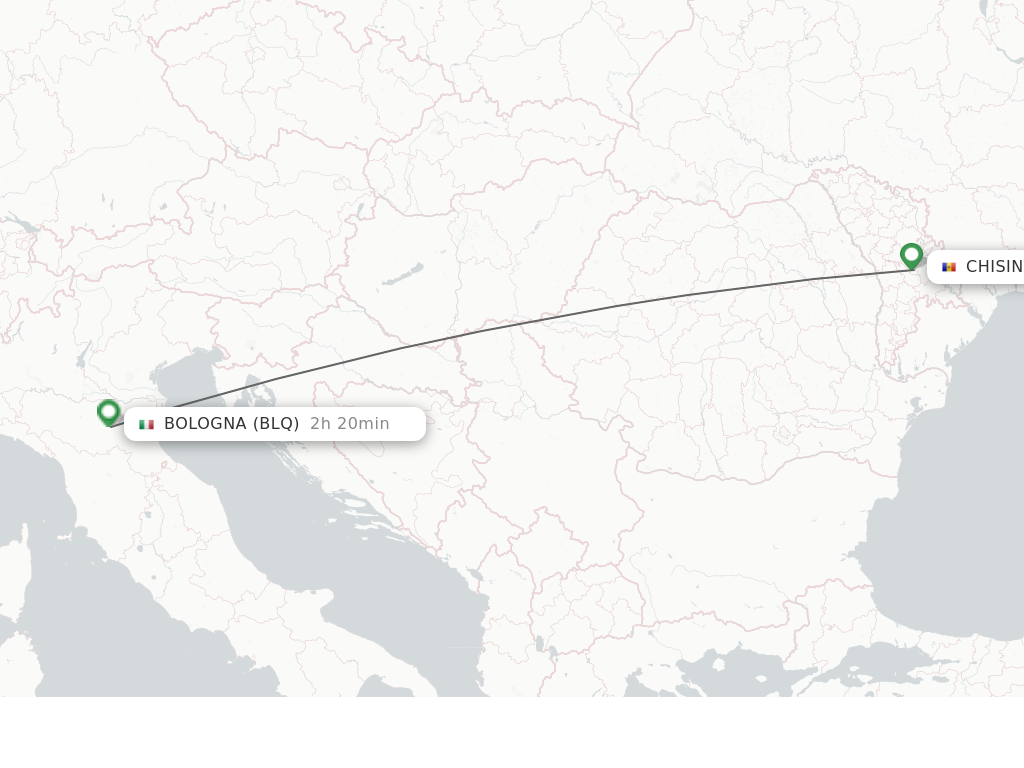 Flights from Chisinau to Bologna route map