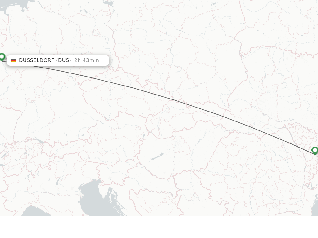 Flights from Chisinau to Dusseldorf route map