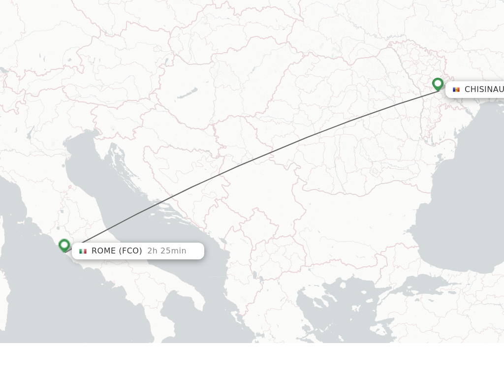Flights from Chisinau to Rome route map