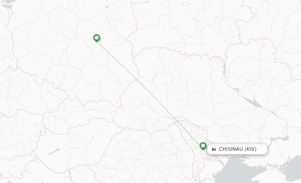 Route map with flights from Chisinau with LOT