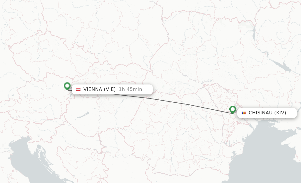 Flights from Chisinau to Vienna route map