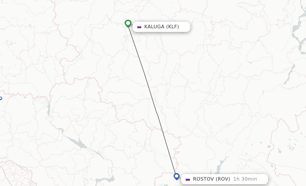 Flights from Kaluga to Rostov route map