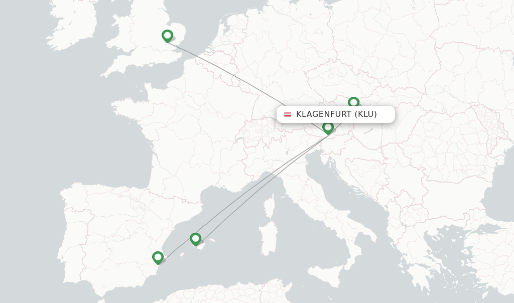 Klagenfurt flight map