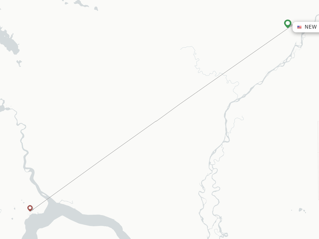 New Stuyahok flight map