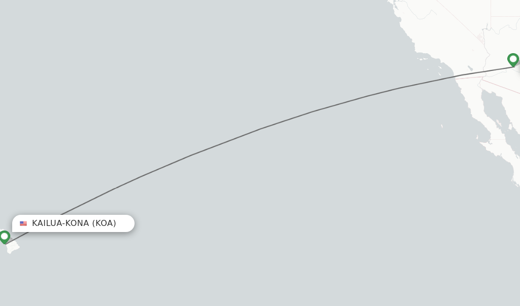 Flights from Kailua-Kona to Phoenix route map