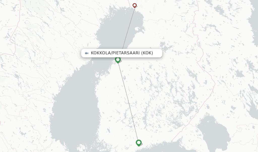 Flights from Kokkola/Pietarsaari to Kramfors route map