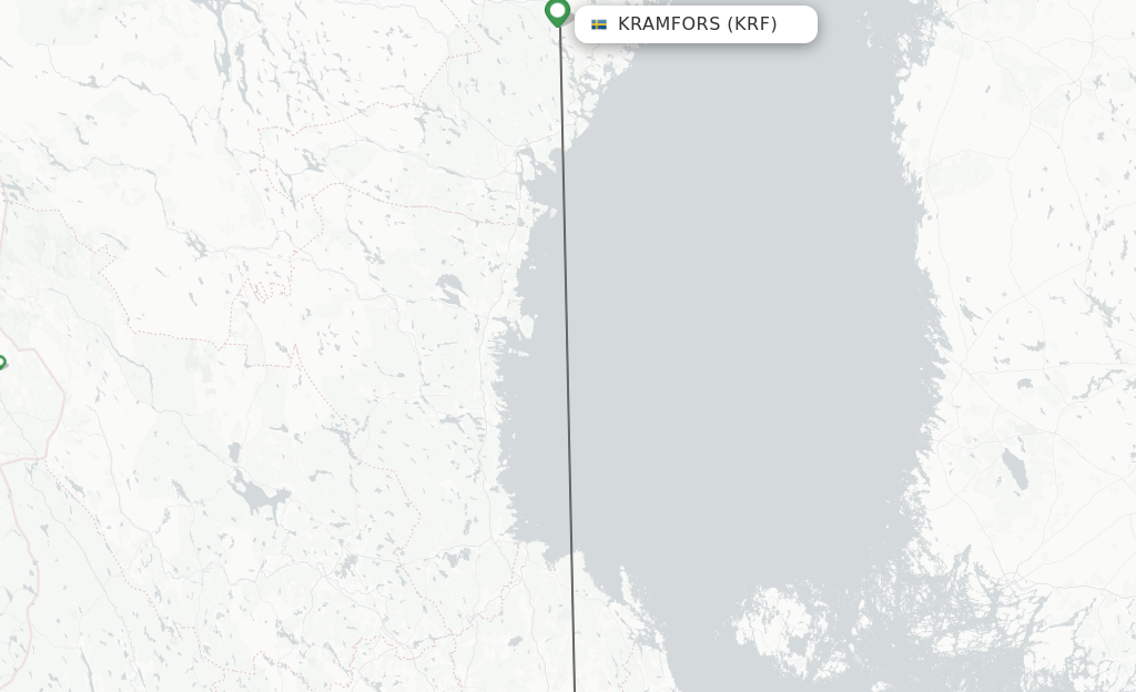 Flights from Kramfors to Stockholm route map