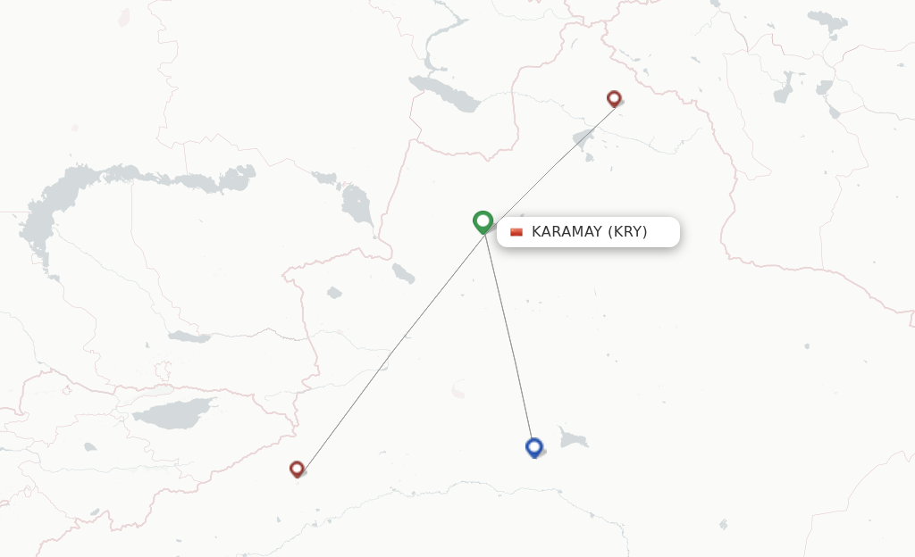 Route map with flights from Karamay with Gestair