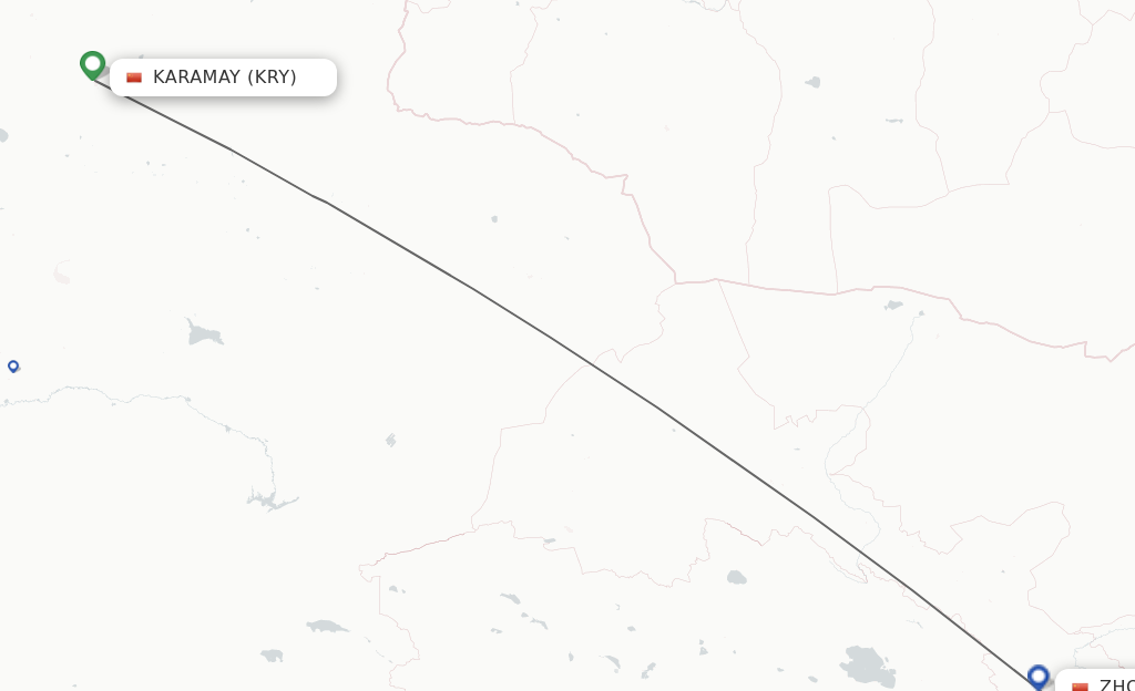 Flights from Karamay to Lanzhou route map