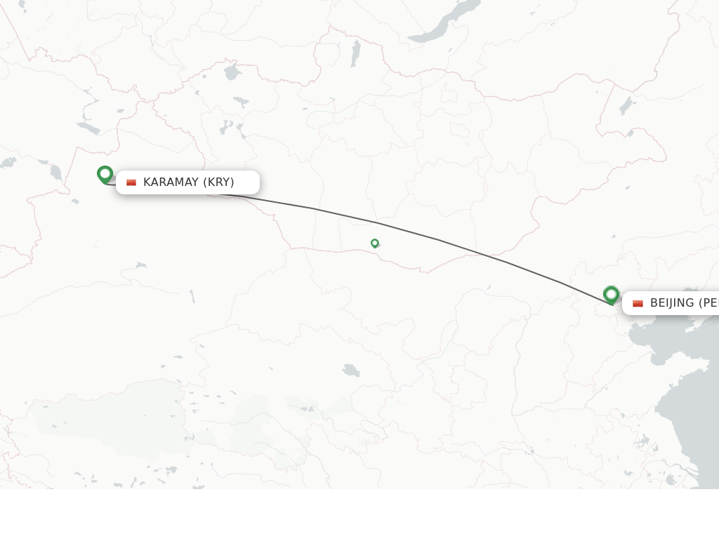 Flights from Karamay to Beijing route map