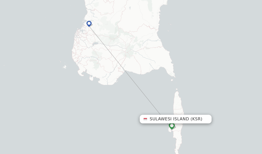 Sulawesi Island flight map