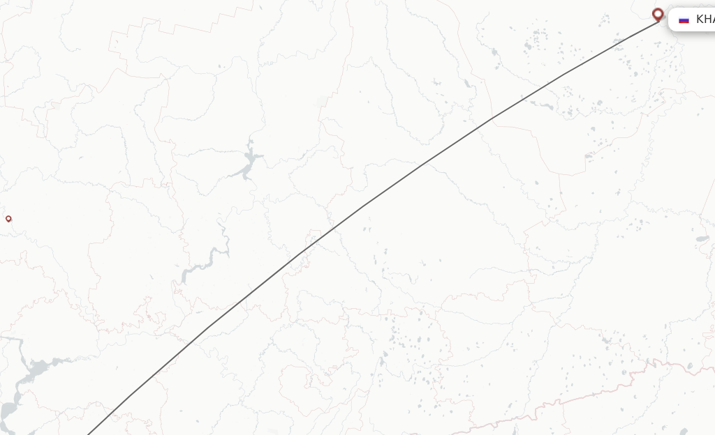 Flights from Samara to Khanty-Mansiysk route map