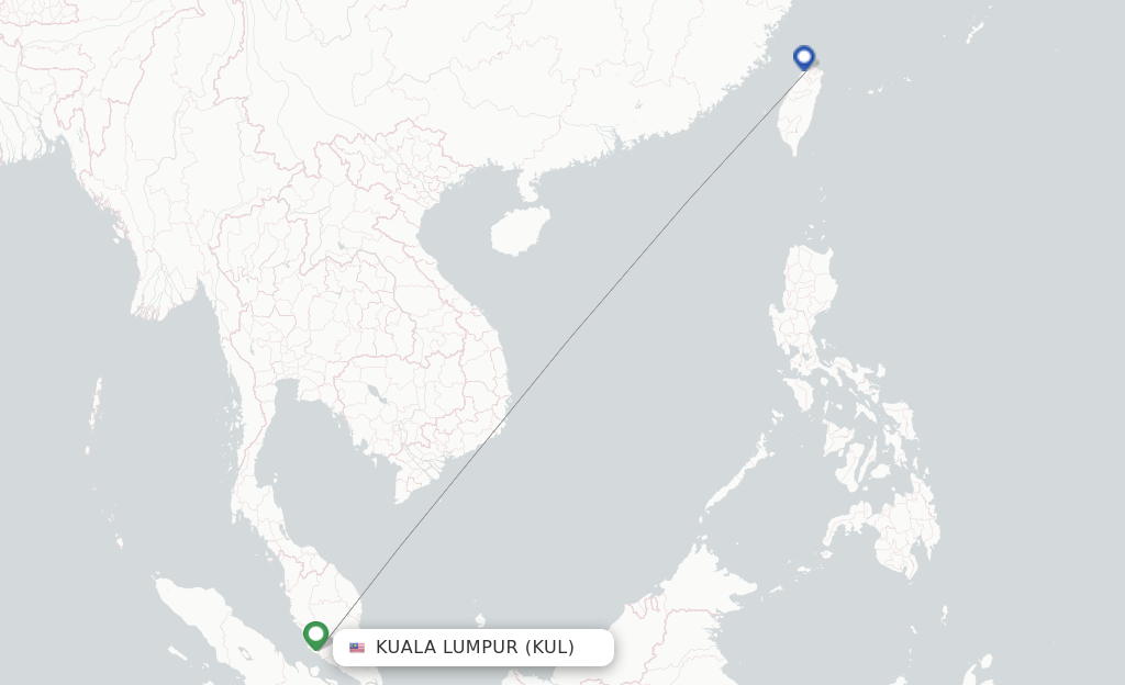 Route map with flights from Kuala Lumpur with Starlux