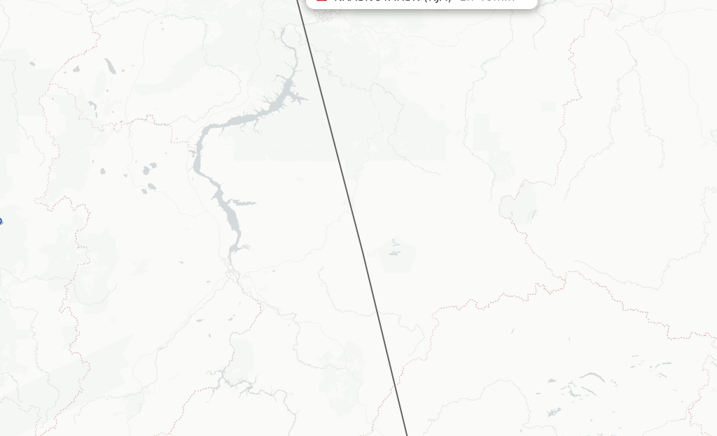Flights from Kyzyl to Krasnojarsk route map