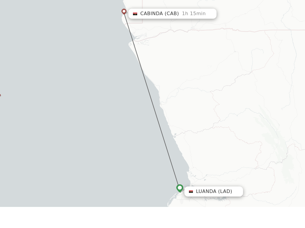 Flights from Luanda to Cabinda route map