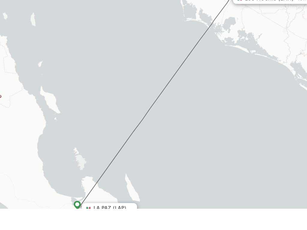 Flights from La Paz to Los Mochis route map