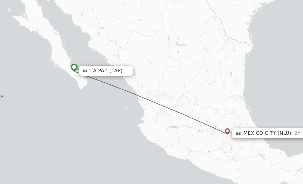 Direct (nonstop) flights from La Paz to Mexico City schedules