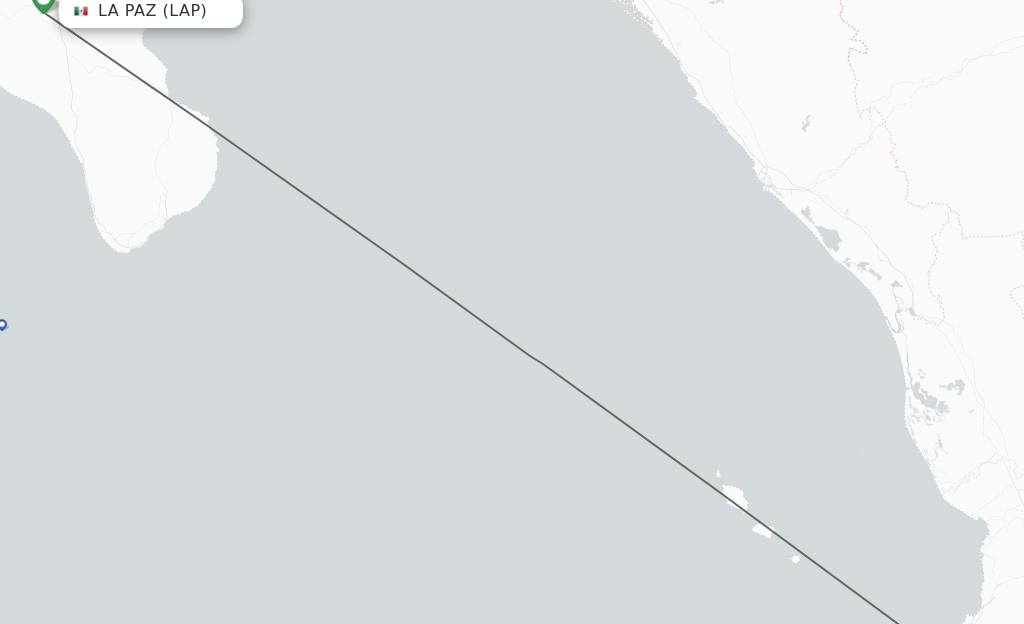 Flights from La Paz to Puerto Vallarta route map