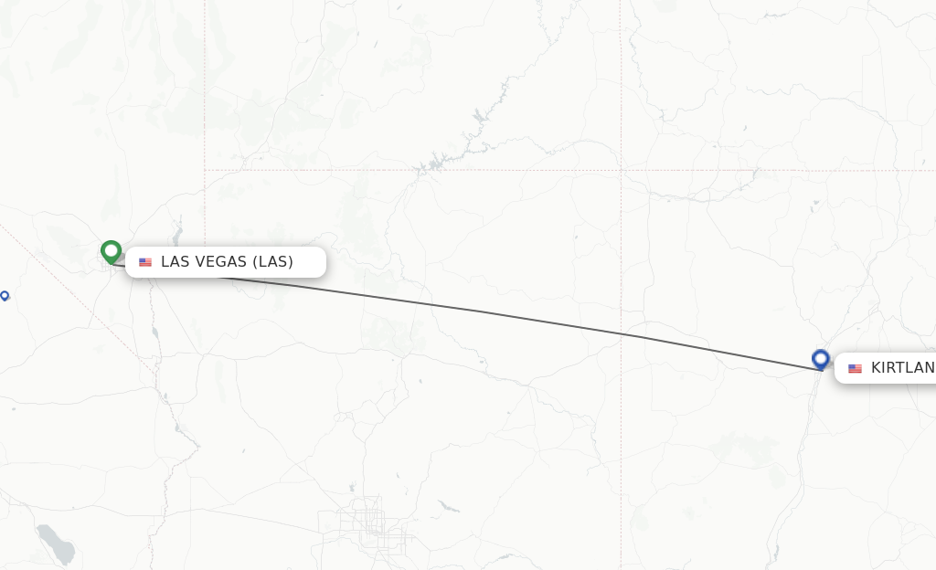 Flights from Las Vegas to Kirtland route map