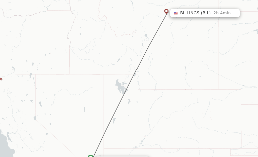 Direct (non-stop) flights from Las Vegas to Billings - schedules