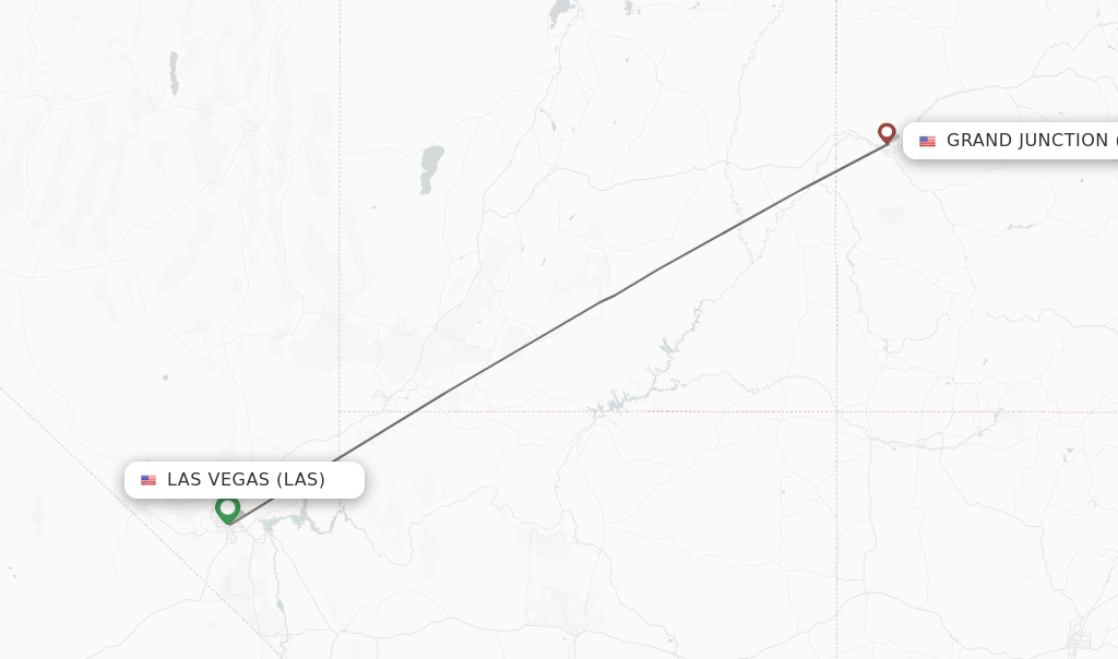 Flights from Las Vegas to Grand Junction route map