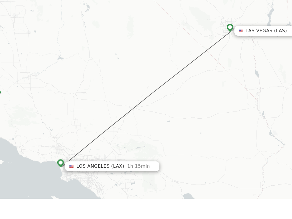 Flights from Las Vegas to Los Angeles route map
