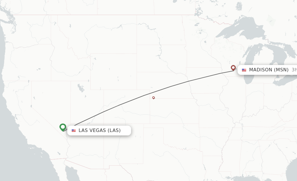 Direct (non-stop) flights from Las Vegas to Madison - schedules