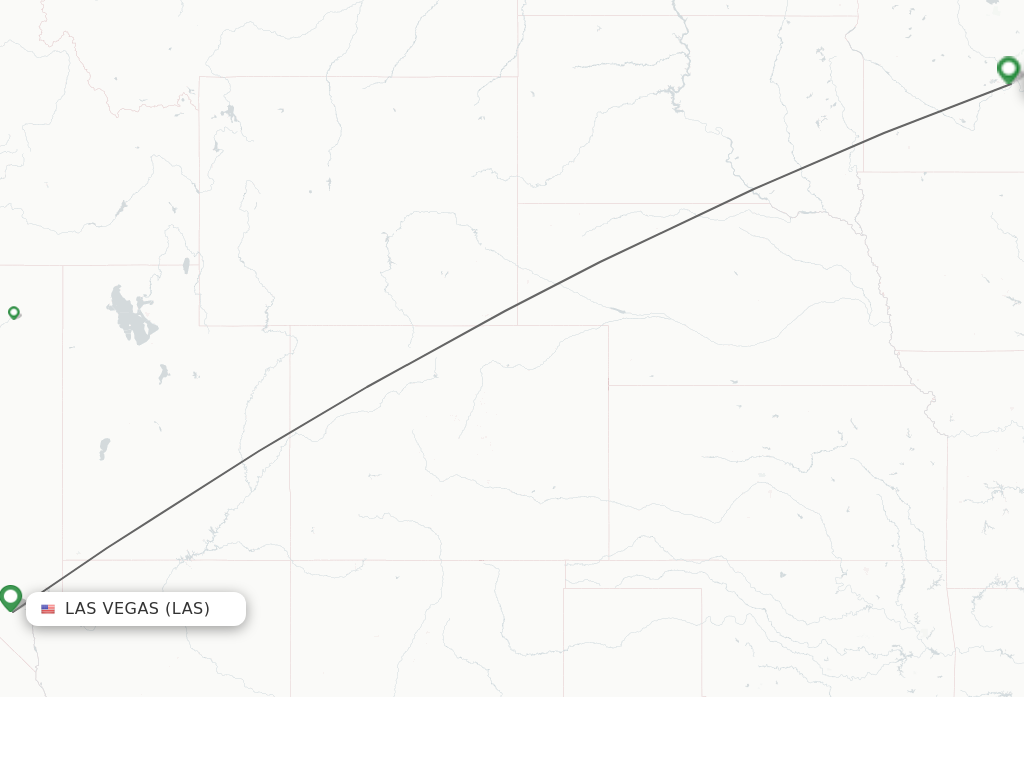 Flights from Las Vegas to Minneapolis route map
