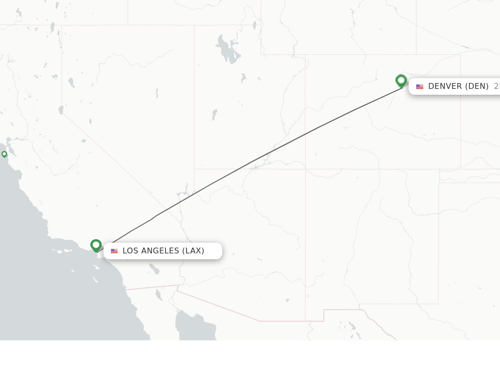 Flights from Los Angeles to Denver route map