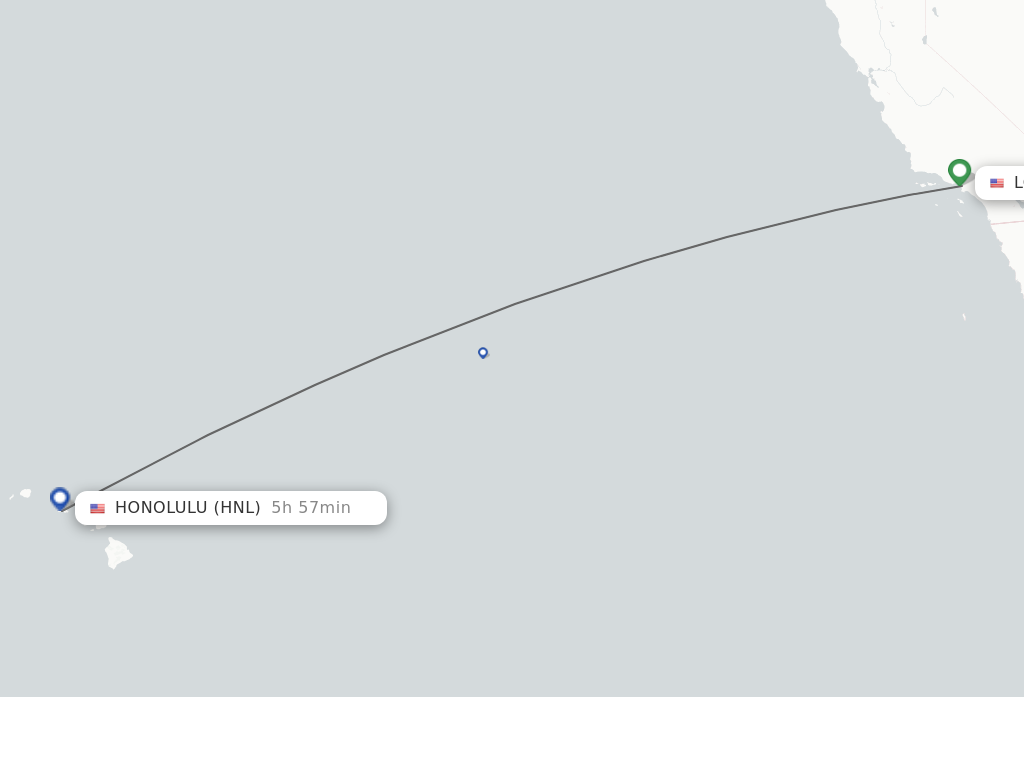 Flights from Los Angeles to Honolulu route map