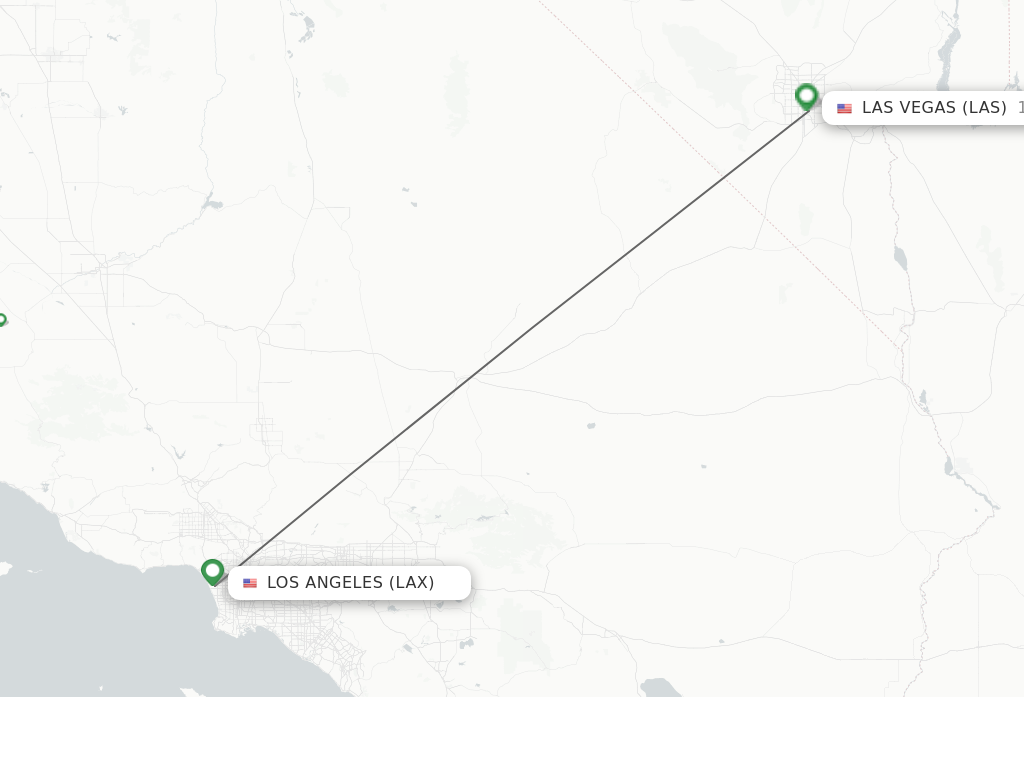 Flights from Los Angeles to Las Vegas route map