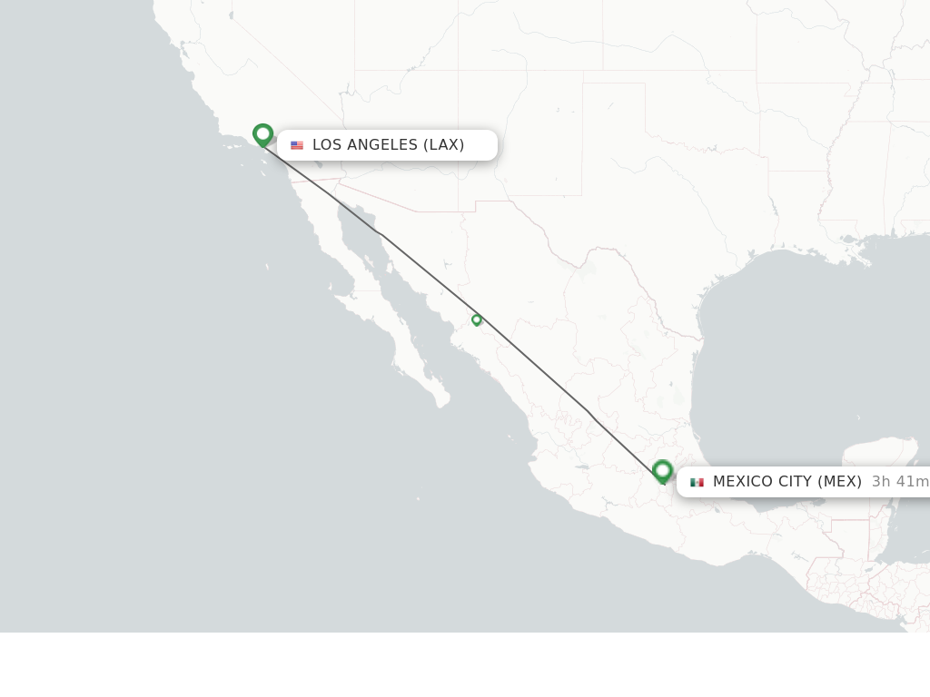 Direct (non-stop) flights from Los Angeles to Mexico City - schedules