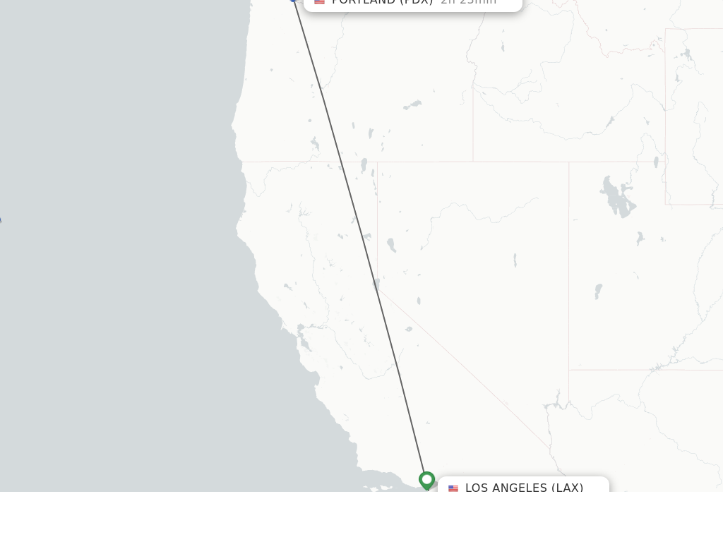 Flights from Los Angeles to Portland route map
