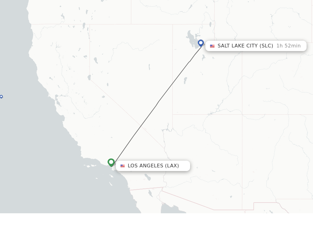 Flights from Los Angeles to Salt Lake City route map