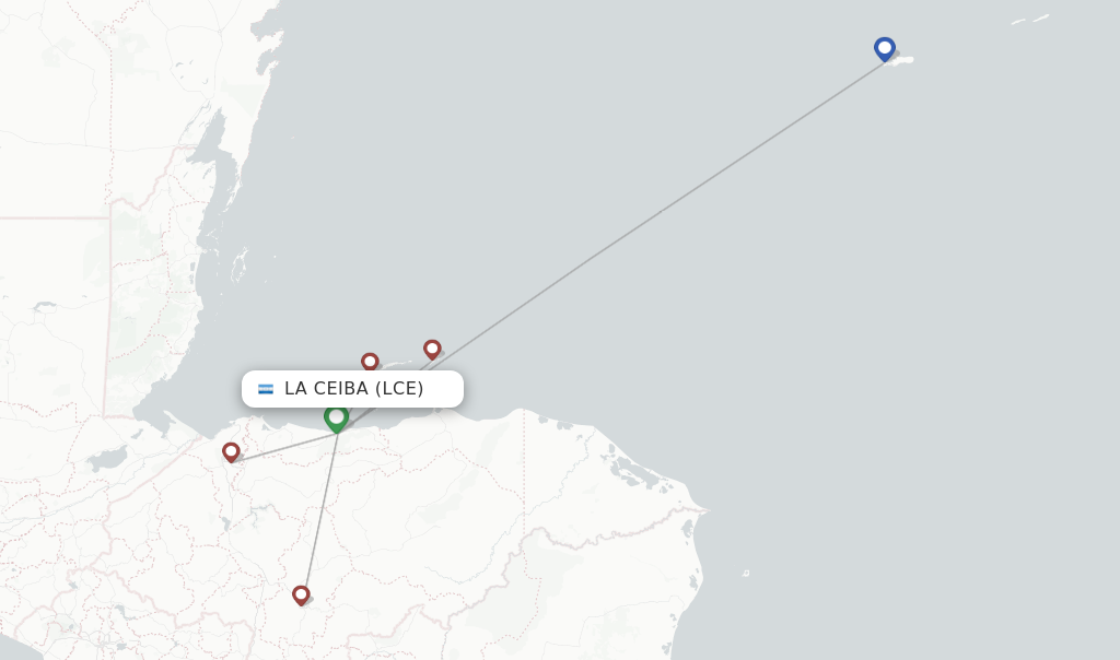 La Ceiba flight map