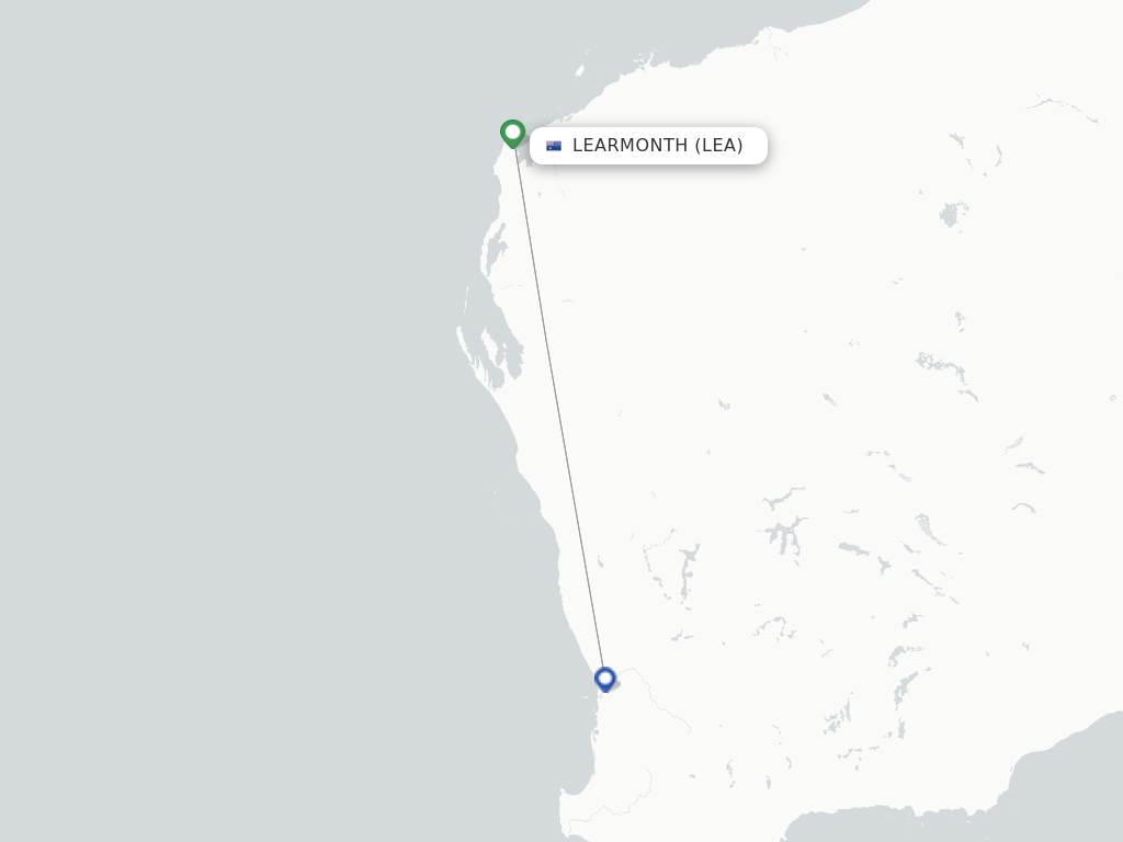 Flights from Learmonth to Cocos Islands route map