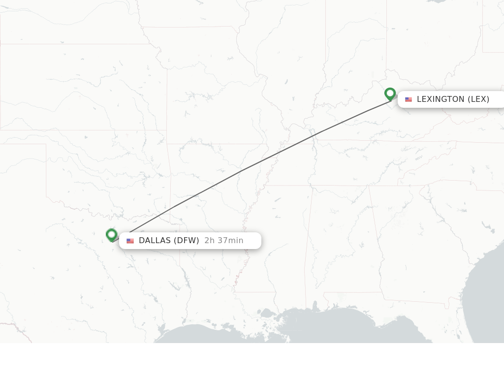 Direct (non-stop) flights from Lexington to Dallas - schedules