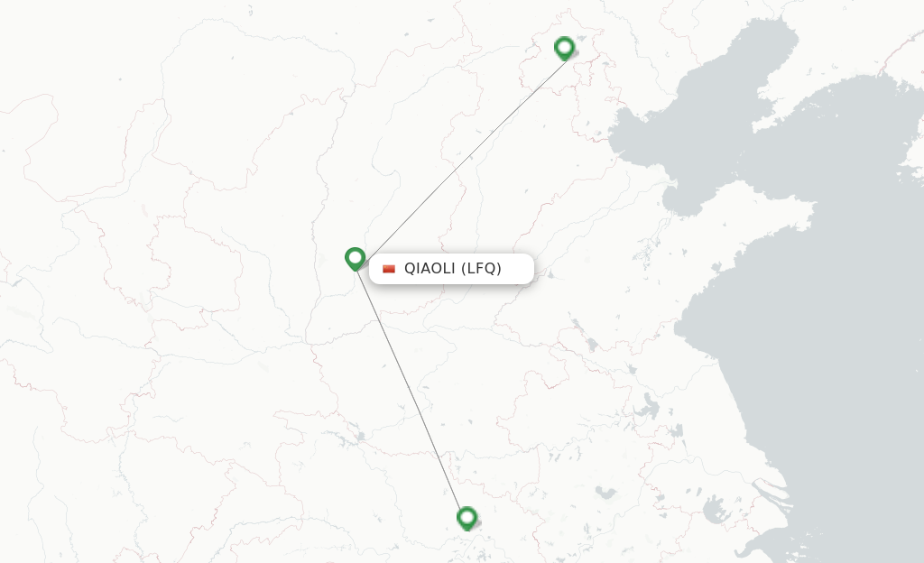 Route map with flights from Qiaoli with Air China