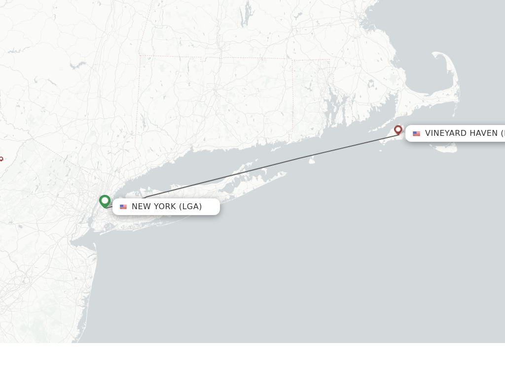 Flights from New York to Vineyard Haven route map
