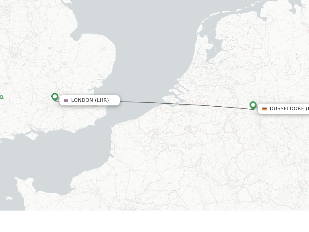 Flights from London to Dusseldorf route map
